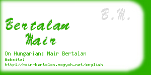 bertalan mair business card